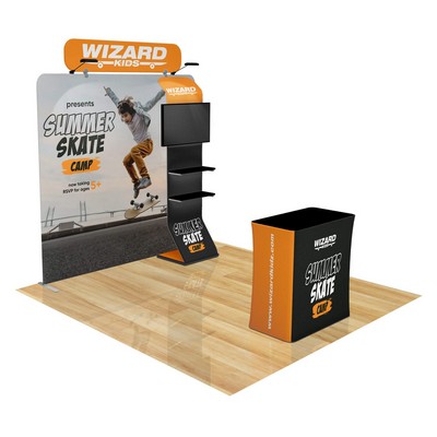 8' Fastzip™ Waterfall Shelving Trade Show Booth