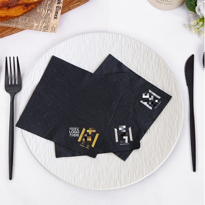 Black Cocktail Napkins