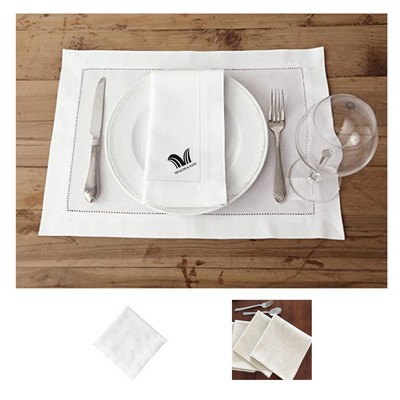 Cotton Linen Hem Stitch Dinner Napkins 20 X 20 Inch