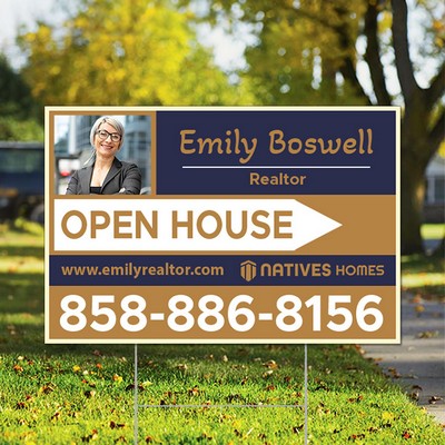 18" x 12" Single Side Yard Signs - Full Color