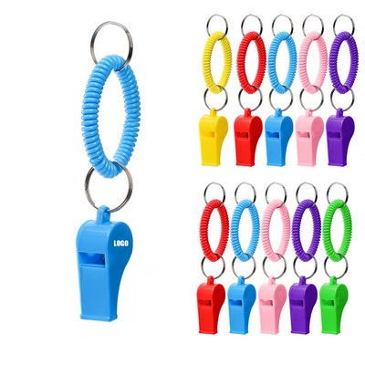 Whistle with Coiled Bracelet Keychain