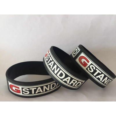 1" Segmented Deboss-Fill Silicone Wristbands