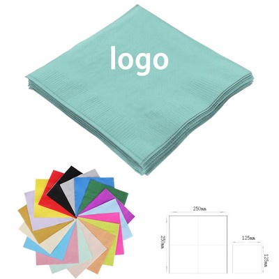 Custom Two-Ply Beverage Napkins – 1-Color Foil Imprint, Soft & Absorbent