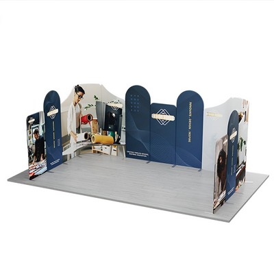20' Magnetic Modular Fabric Displays U Shape Curved (Single Sided)