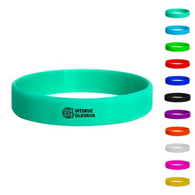 Debossed Ink Filled 1/2" Silicone Wristbands MOQ 100pcs