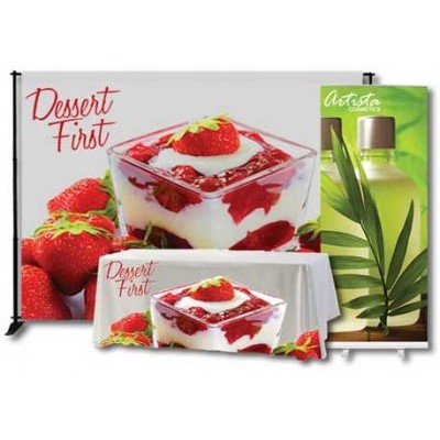 Trade Show Pack #1/ 8x8 Vinyl Banner, Econo 33" Retractable, 6' Throw