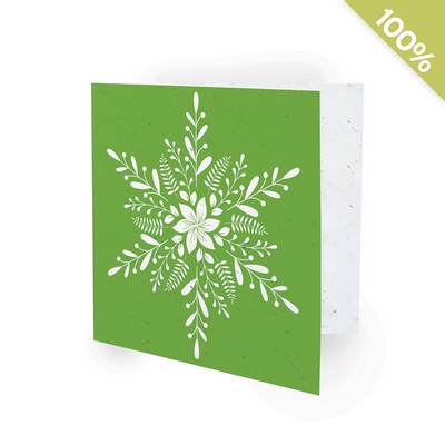 Blooming Snowflake Square Business Holiday Cards