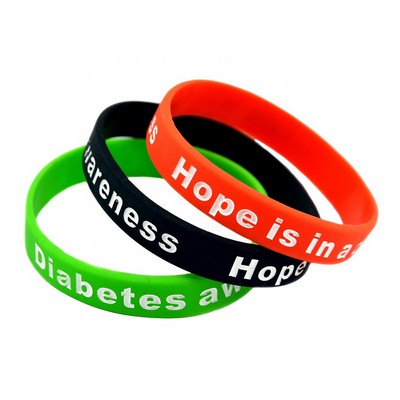 1/2" Custom Ink Injected Silicone Wristband - High Quality
