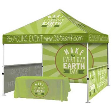 Steel Event Tent Package #4 – Steel Tent + Throw + Full Back Wall + 2 Half Walls