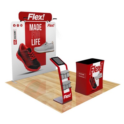 8' Fastzip™ Media Stand Trade Show Booth Package