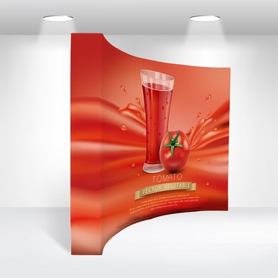 Curved 10' Pop Up Fabric Backdrop (120"X89")