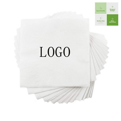 5" Beverage Napkins White