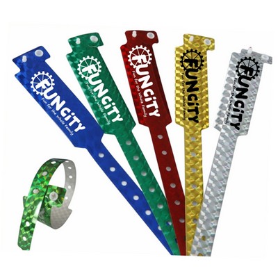 Wide Face Events & Festival Holographic Bracelet Custom Glitter Wristband