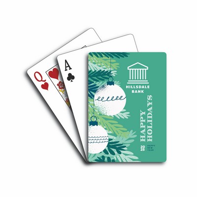 Holiday Bulb & Tree Design Full Color Custom Back Poker Size Playing Cards