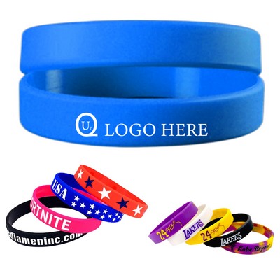 7.95x0.98" Silicone Wristband for Sports Teams