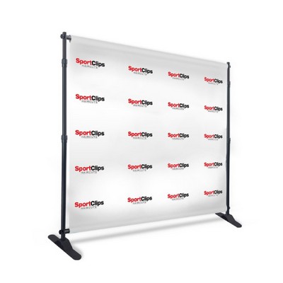 8' Adjustable Frame Banner Step and Repeat Backdrop Wall Kit Backwall Adjustable Banner Stand