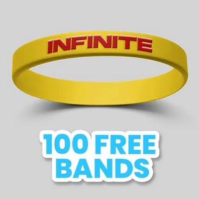 1/2'' Embossed Printed Silicone Wristband