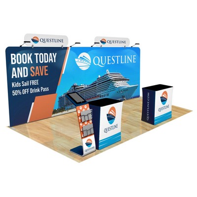 20' Fastzip™ Media Stand Trade Show Booth Package