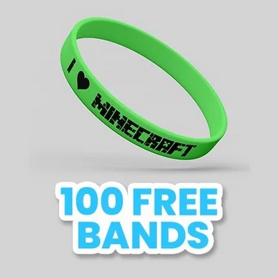 Custom Silkscreen Printed Silicone Wristbands - 3/4"