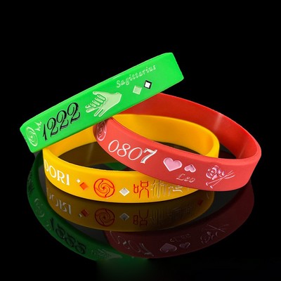 Debossed Silicone Wristbands w/Ink Filled