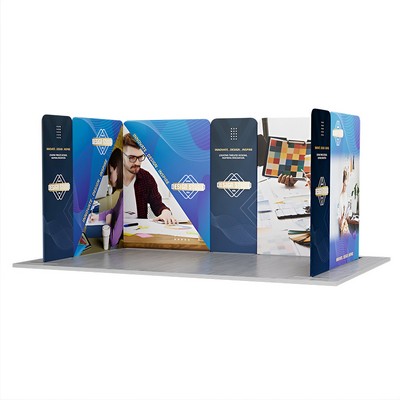 16.4' x 10' Magnetic Modular Fabric Displays - U Shape Curved (Double Sided)